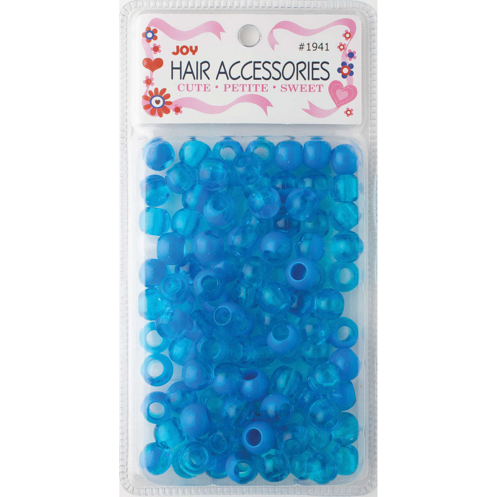 Joy Round Plastic Beads XL Two Tone Vivid Blue