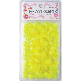 Joy Round Plastic Beads XL Two Tone Vivid Neon Yellow