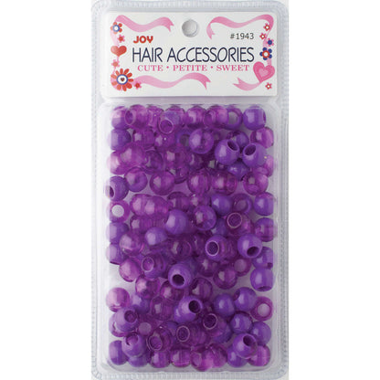 Joy Round Plastic Beads XL Two Tone Vivid Purple Beads Joy   