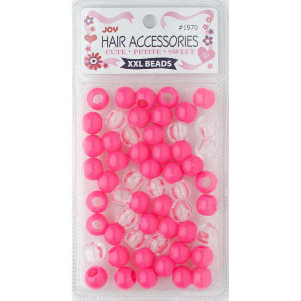 Joy Round Plastic Beads XX-Large Neon Pink Beads Joy   
