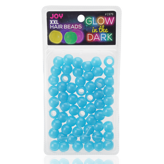 Joy XX-Large Glow In the Dark Hair Beads Blue
