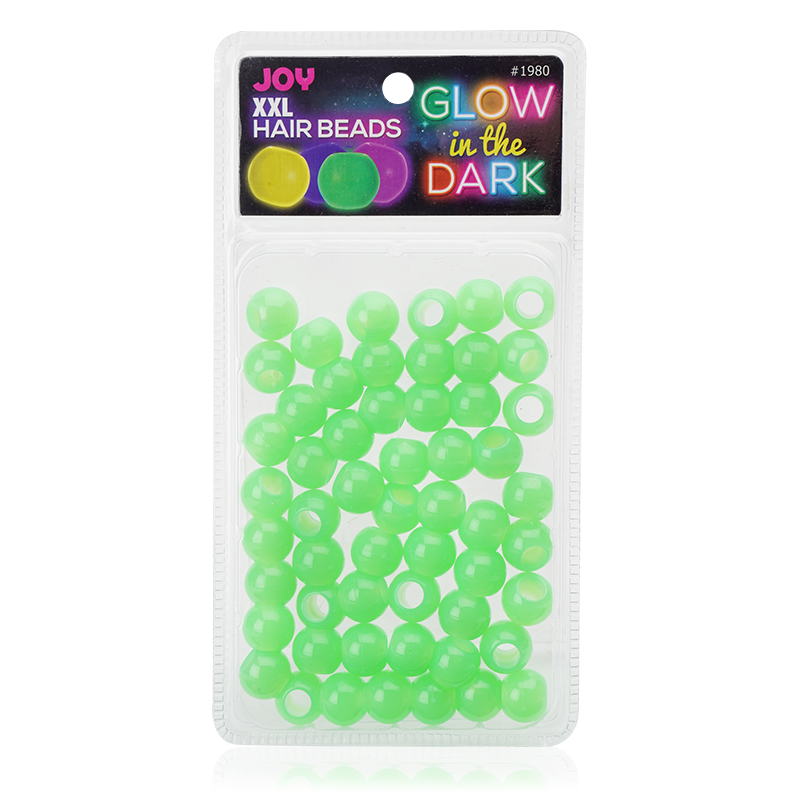 Joy XX-Large Glow In the Dark Hair Beads Green Beads Joy   
