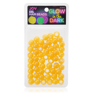 Joy XX-Large Glow In the Dark Hair Beads Orange