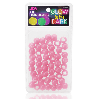 Joy XX-Large Cuentas para el cabello que brillan en la oscuridad, rosa