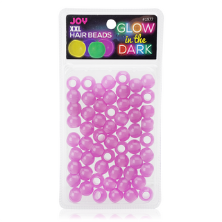 Joy XX-Large Cuentas de pelo que brillan en la oscuridad, color morado