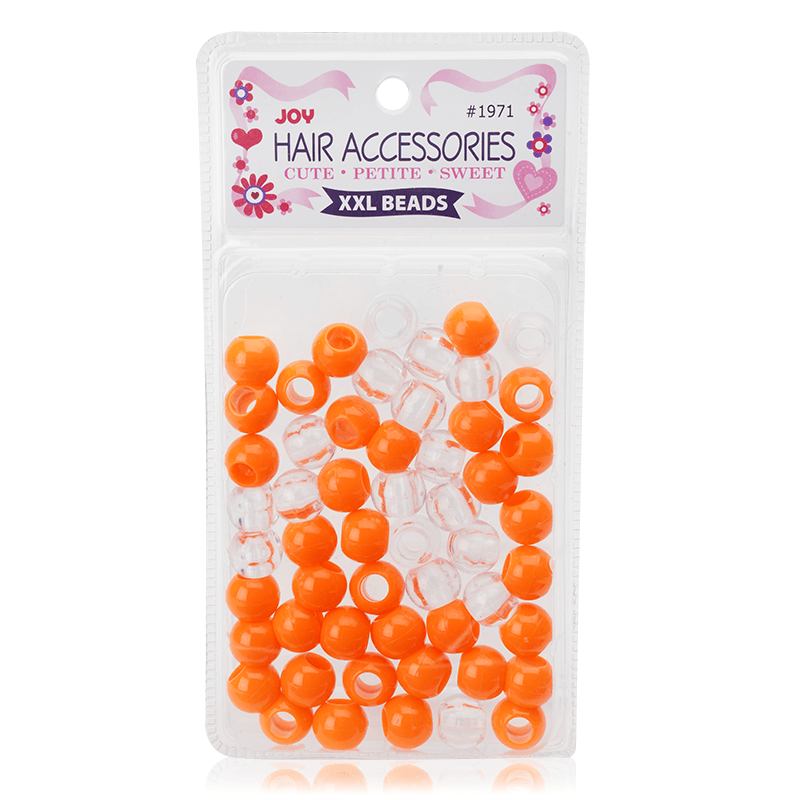 Joy Round Plastic Beads XX-Large Neon Orange Beads Joy   