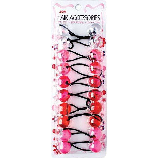 Joy Twin Beads Ponytailer 10ct Asst Clear Pink Ponytailers Joy   