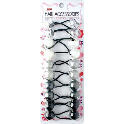 Joy Twin Beads Ponytailer 10ct Asst Gray Ponytailers Joy   