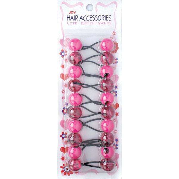 Joy Twin beads Ponytailer 10ct Asst Hot Pink Ponytailers Joy   