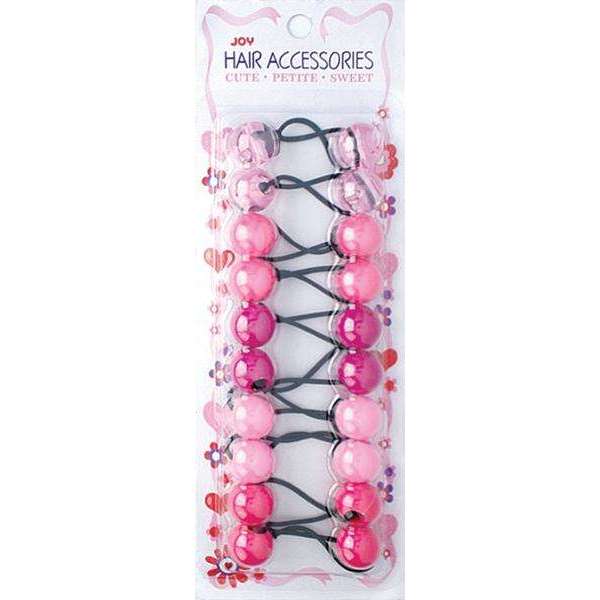 Joy Twin beads Ponytailer 10ct Asst Pink