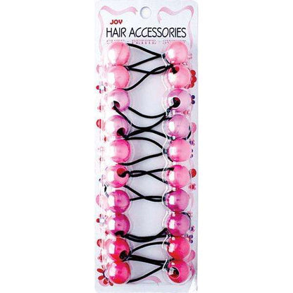 Joy Twin Beads Ponytailer 10ct Asst Pink Ponytailers Joy   