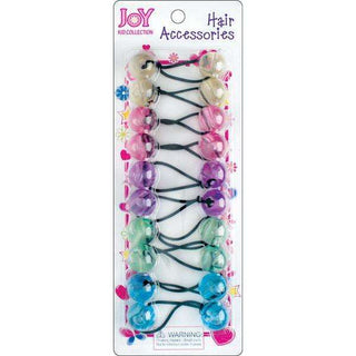 Joy Twin Beads Ponytailers 10Ct Clear Pastel
