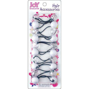 
                  
                    Load image into Gallery viewer, Joy Twin Beads Ponytailers 10Ct White &amp;amp; Clear
                  
                