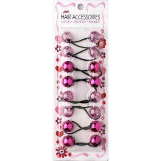 Joy Twin Beads Ponytailers 8Ct Assorted Pink