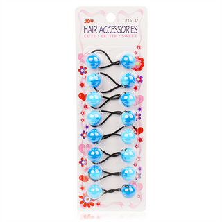 Joy Twin Beads Ponytailers Blue 20mm 8ct
