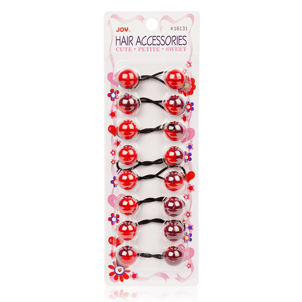Joy Twin Beads Ponytailers Red 20mm 8ct