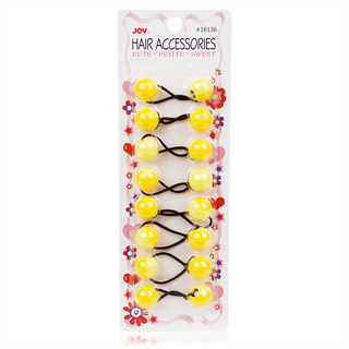 Joy Twin Beads Ponytailers Yellow 20mm 8ct