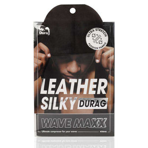 
                  
                    Load image into Gallery viewer, Mr. Durag Leather Silky Durag Black Durags Mr. Durag   
                  
                