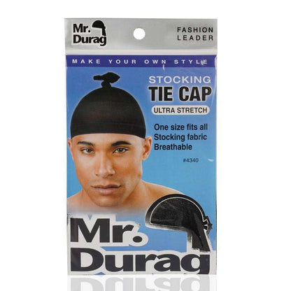 Annie International:Mr. Durag Stocking Tie-Down Cap Black