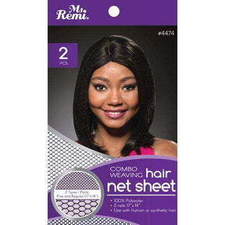 Ms. Remi Combo Hoja de red para el cabello tejida, 2 piezas