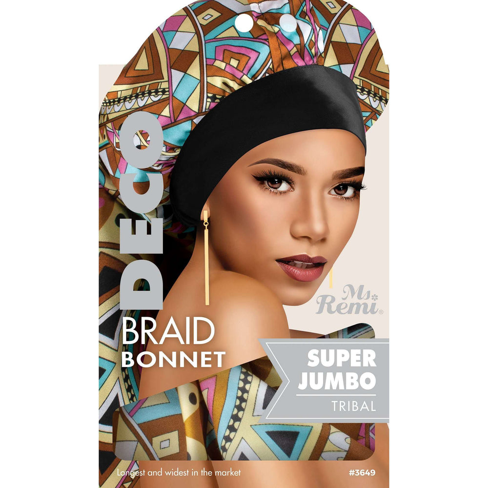 Ms. Remi Deco Braid Bonnet Jumbo - XL Assorted Colors Bonnets Ms. Remi Tribal  