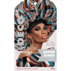 
                  
                    Load image into Gallery viewer, Ms. Remi Deco Silky Satin Bonnet X-Jumbo Assorted Color Bonnets Ms. Remi Quill  
                  
                