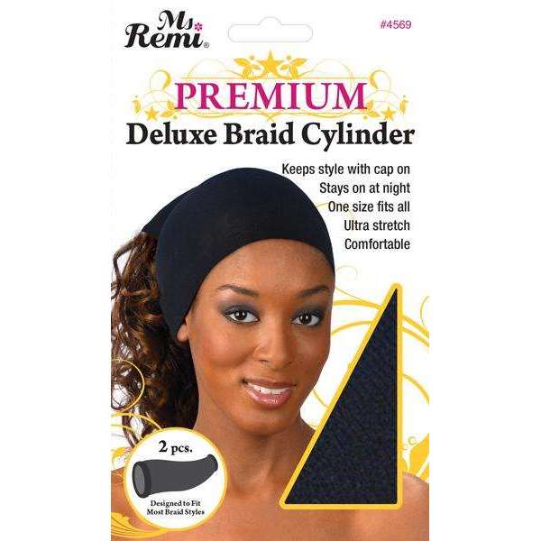 Ms. Remi Deluxe Braid Cylinder 2Pc Asst Color Bonnets Ms. Remi Black  