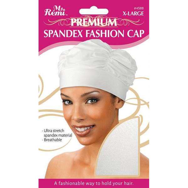 Ms. Remi Deluxe Spandex Fashion Cap Xl Asst Color Headwear Ms. Remi White  
