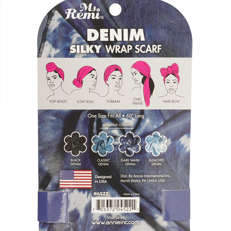 
                  
                    갤러리 뷰어에 이미지 로드, Ms. Remi Denim Silky Wrap Scarf 60&amp;quot; Long Scarves Ms. Remi   
                  
                
