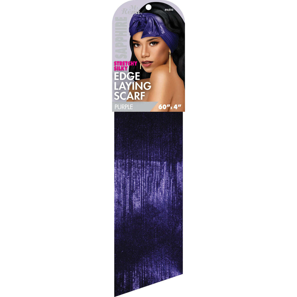 
                  
                    Load image into Gallery viewer, Ms. Remi Denim Stretchy Silky Edge Laying Scarf 60&amp;quot; Long Scarves Ms. Remi Purple  
                  
                