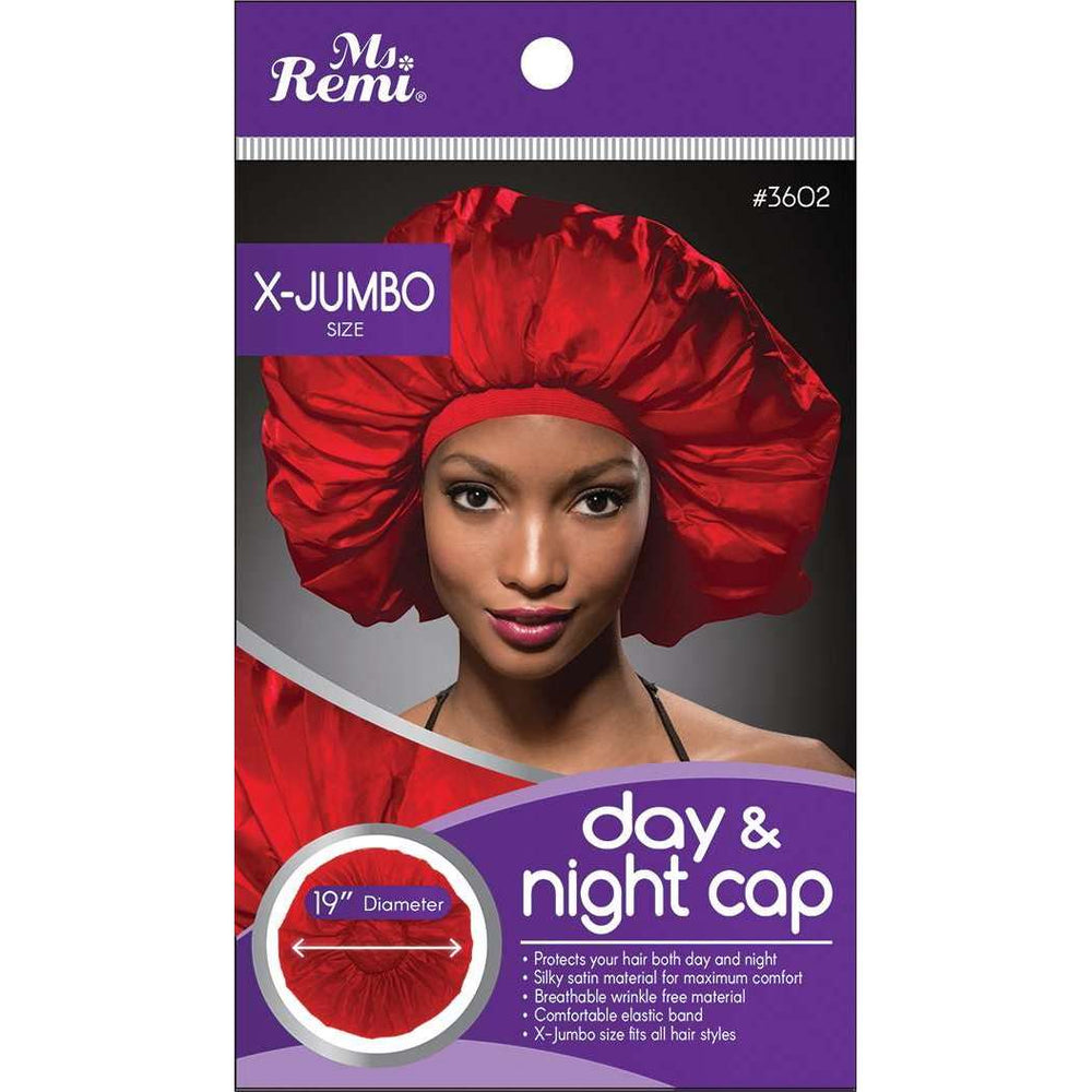 Ms. Remi Extra Jumbo Day & Night Cap Asst Color Hair Care Wraps Ms. Remi Red  