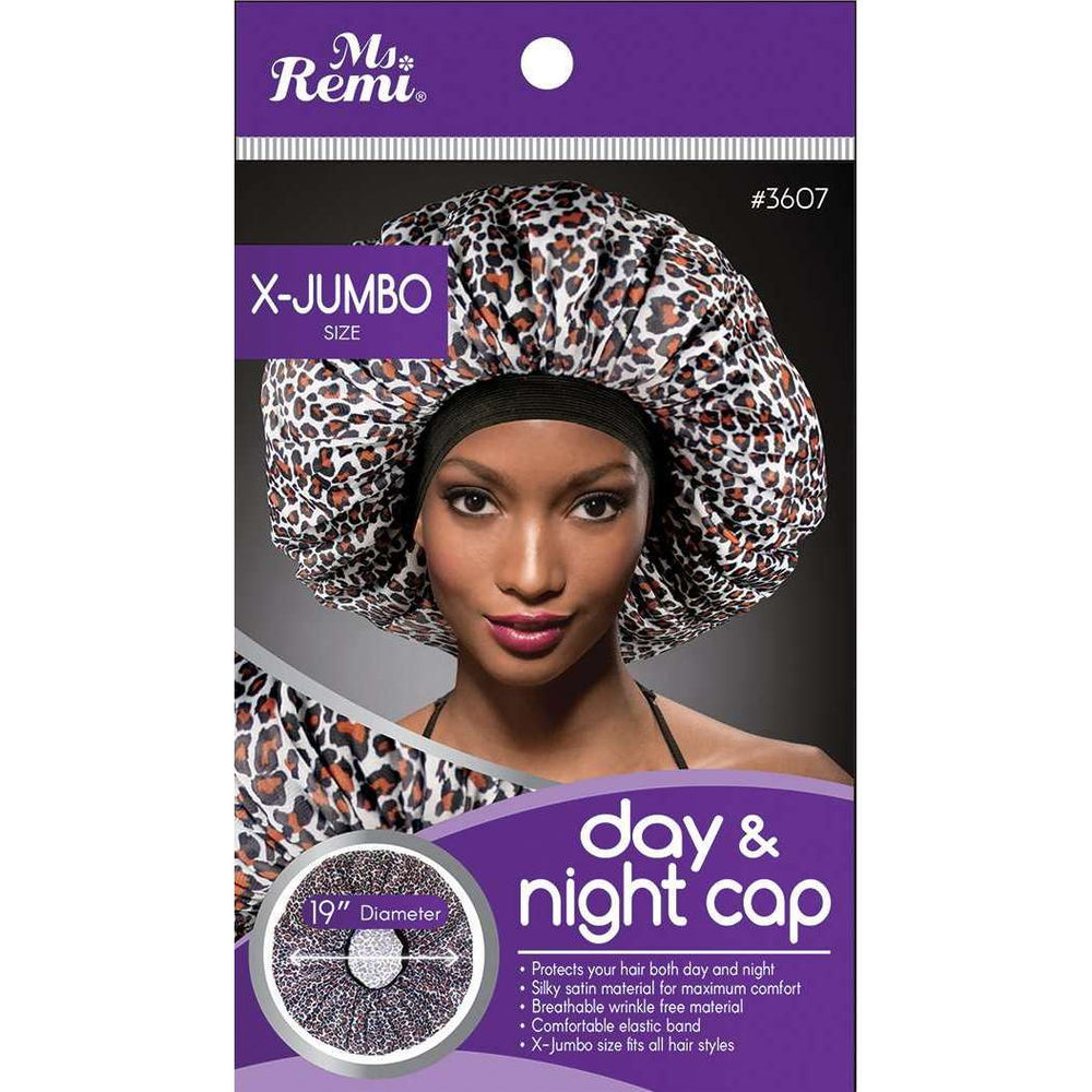 Ms. Remi Extra Jumbo Day & Night Cap Leopard Hair Care Wraps Ms. Remi   