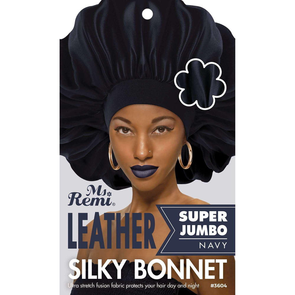 Ms. Remi Leather Silky Bonnet, X-Jumbo, Asst Color Hair Care Wraps Ms. Remi Navy  