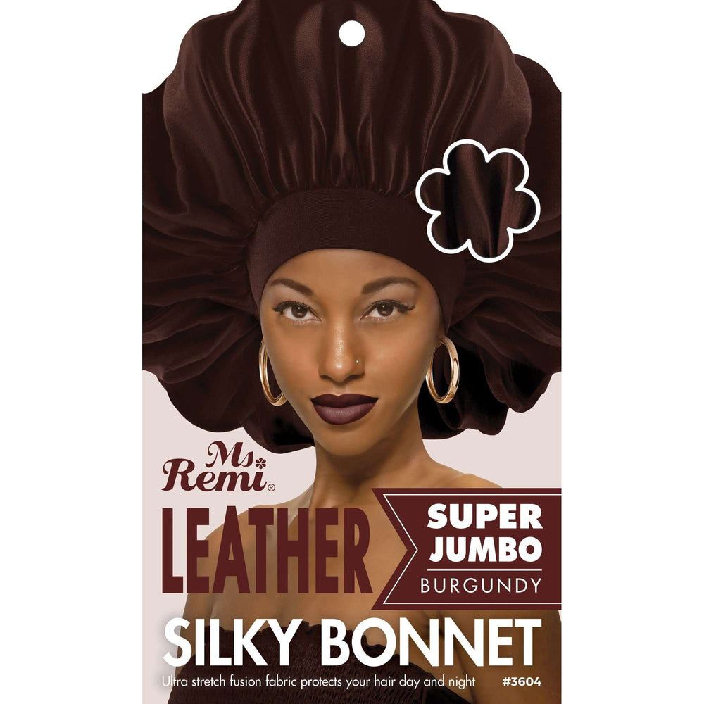 
                  
                    Load image into Gallery viewer, Ms. Remi Leather Silky Bonnet, X-Jumbo, Asst Color Hair Care Wraps Ms. Remi Burgundy  
                  
                