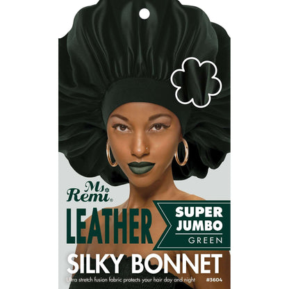 Ms. Remi Leather Silky Bonnet, X-Jumbo, Asst Color Hair Care Wraps Ms. Remi Green  