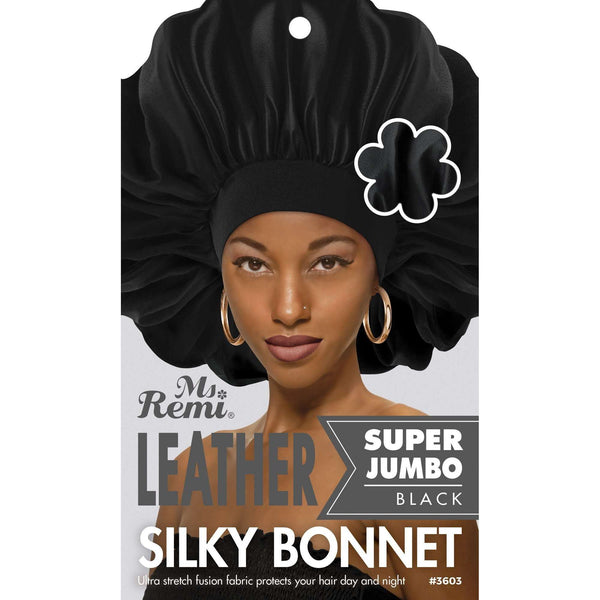 Ms. Remi Leather Silky Bonnet X-Jumbo, Black