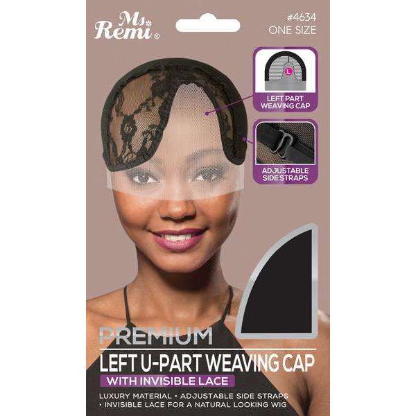 Ms. Remi Left Upart Weaving Cap With Invisible Lace Black Wig Caps Ms. Remi   