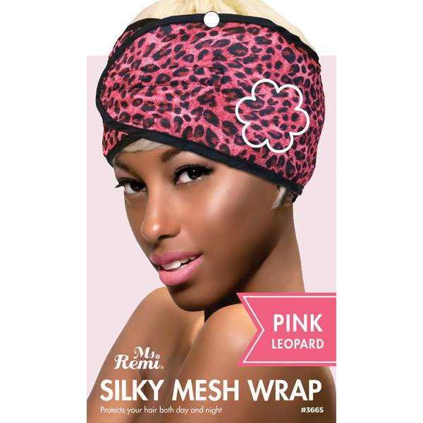 Annie International:Ms. Remi Leopard Silky Mesh Wrap, Pink