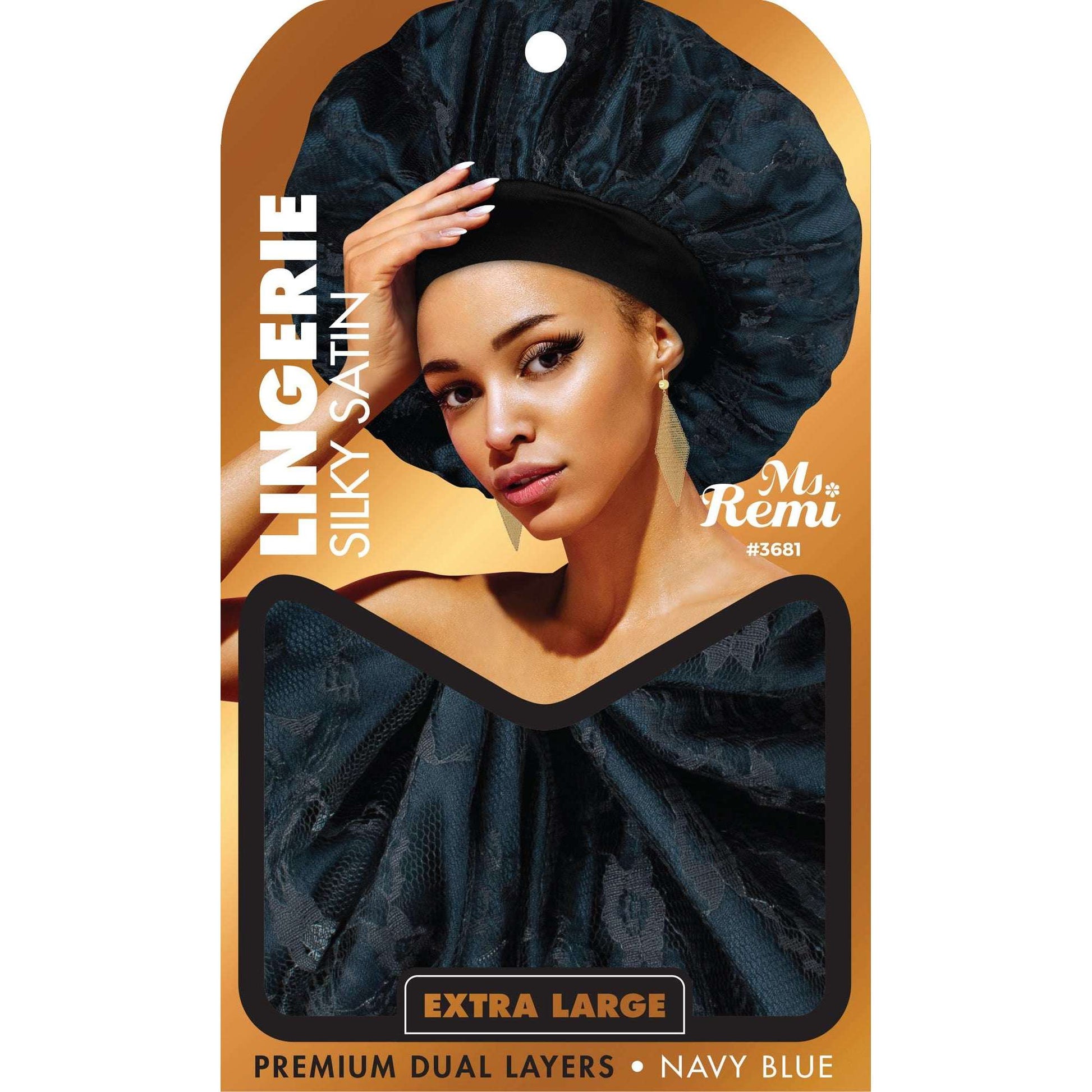 Ms. Remi Lingerie Silky Bonnet XL Assorted Color Bonnets Ms. Remi Navy  