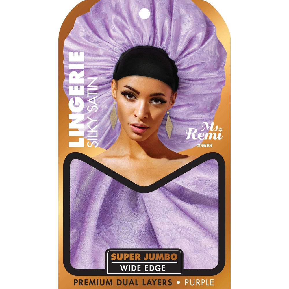 
                  
                    Load image into Gallery viewer, Ms. Remi Lingerie Wide Edge Silky Bonnet X Jumbo Assorted Color Bonnets Ms. Remi Purple  
                  
                