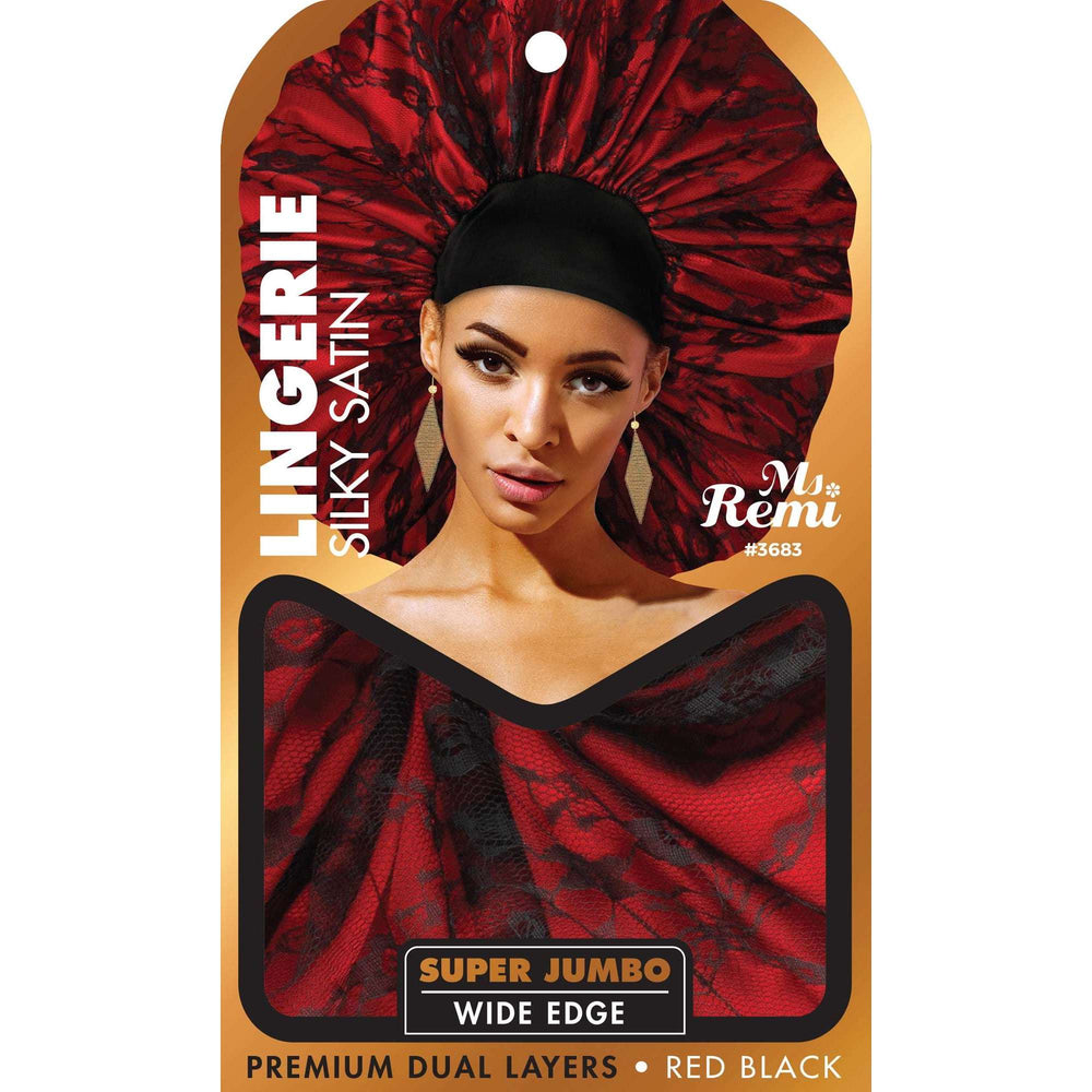 
                  
                    Load image into Gallery viewer, Ms. Remi Lingerie Wide Edge Silky Bonnet X Jumbo Assorted Color Bonnets Ms. Remi Red Black  
                  
                