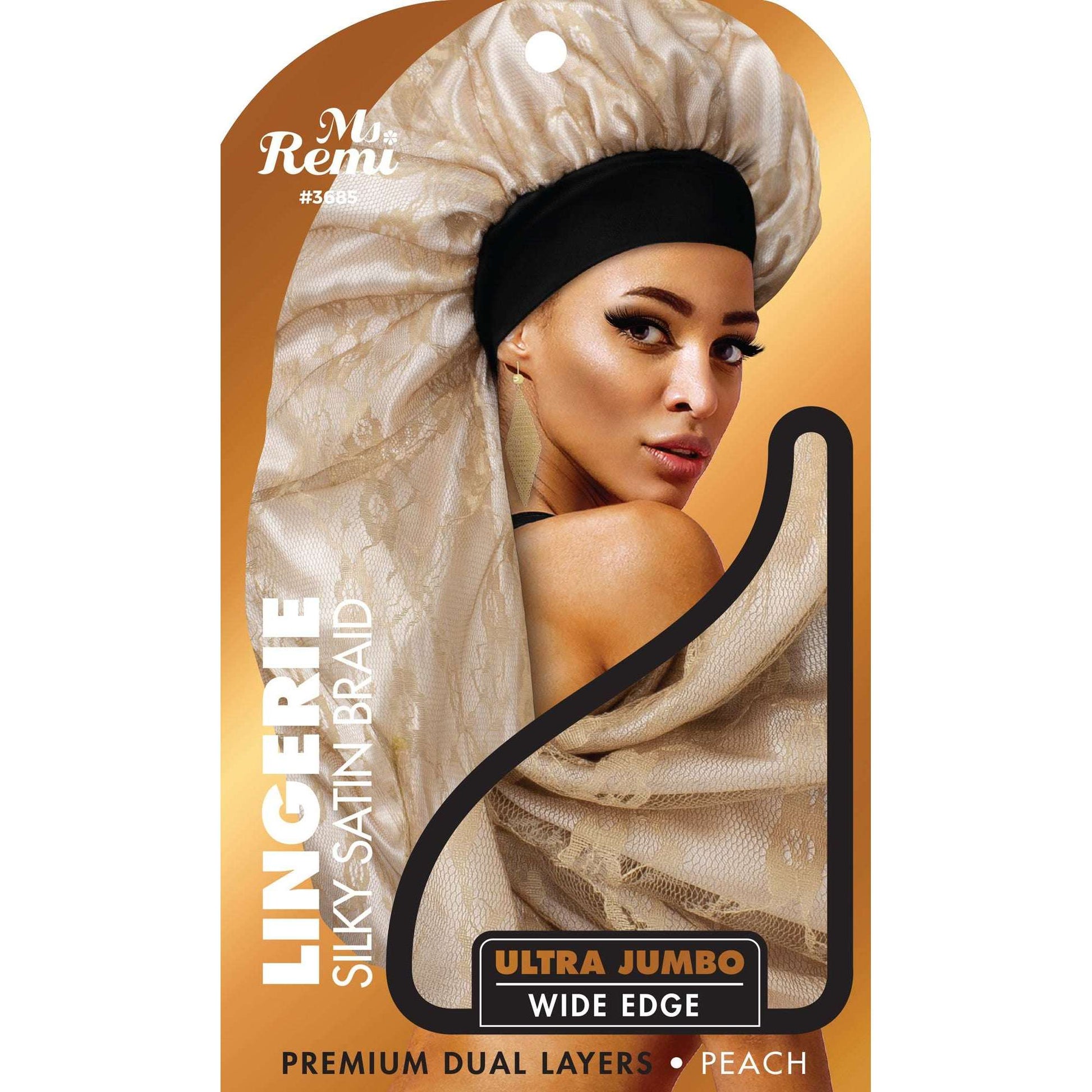 Ms. Remi Lingerie Wide Edge Silky Braid Bonnet Ultra Jumbo Asst Color Bonnets Ms. Remi Peach  