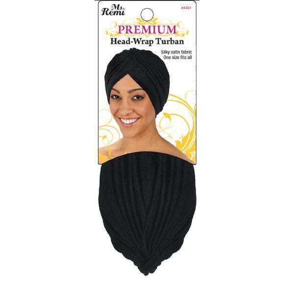 Ms. Remi Premium Deluxe Head Wrap Cap Black Hair Care Wraps Ms. Remi   
