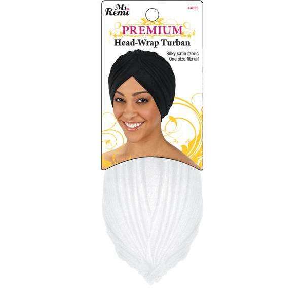 Ms. Remi Premium Head-Wrap Turban Xl Asst Color Turbans Ms. Remi White  