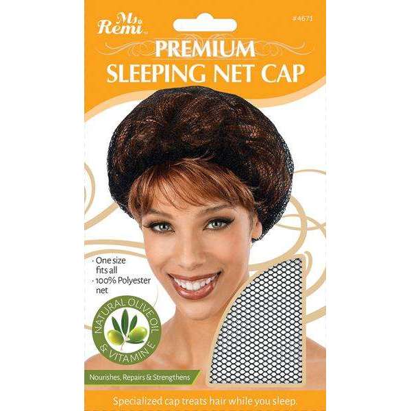 Ms. Remi Premium Sleeping Net Cap Black Bonnets Ms. Remi   