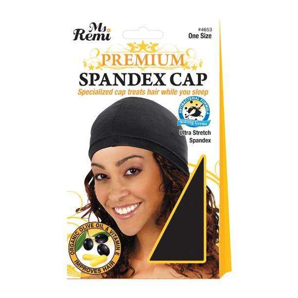 Ms. Remi Premium Spandex Cap Xl Black Hair Care Wraps Ms. Remi   
