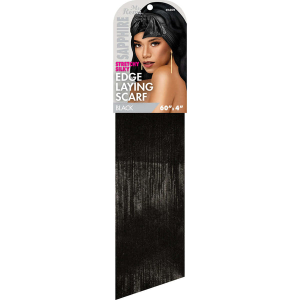 Ms. Remi Sapphire Stretchy Edge Laying Scarf 60" Long Scarves Ms. Remi Black  