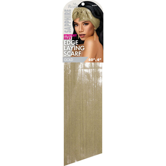 Ms. Remi Sapphire Stretchy Edge Laying Scarf 60" Long Scarves Ms. Remi Gold  
