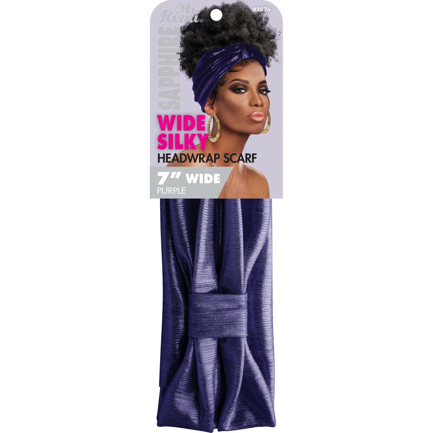 Ms. Remi Sapphire Wide Stretchy Headwrap Scarf Assorted Scarves Ms. Remi Purple  