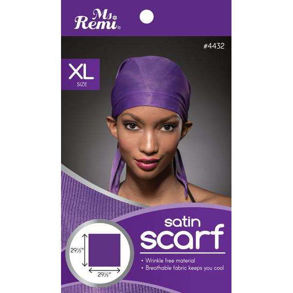 Ms. Remi Satin Scarf Xl Asst Color Scarves Ms. Remi Purple  